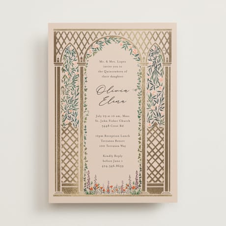 Foil-Pressed Quinceanera Invitations