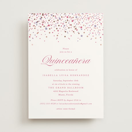 Foil-Pressed Quinceanera Invitations