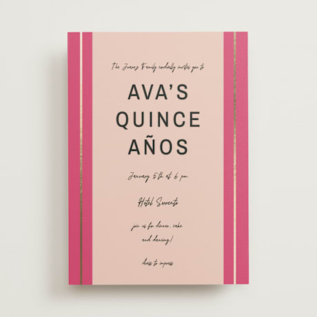Foil-Pressed Quinceanera Invitations