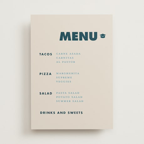 Graduation Menu Signs