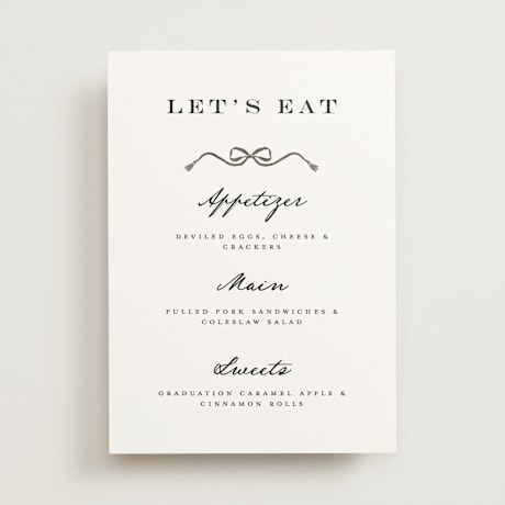 Graduation Menu Signs