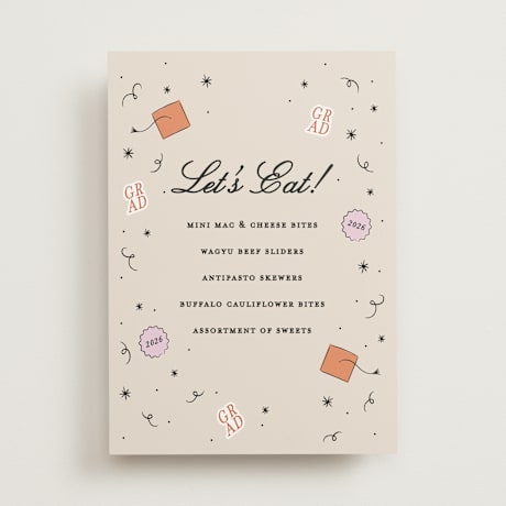 Graduation Menu Signs