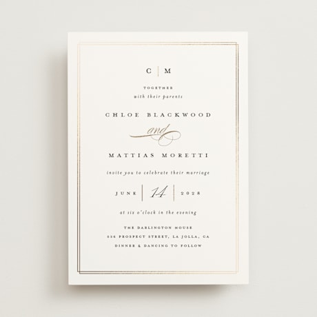 Foil-Pressed Wedding Invitations