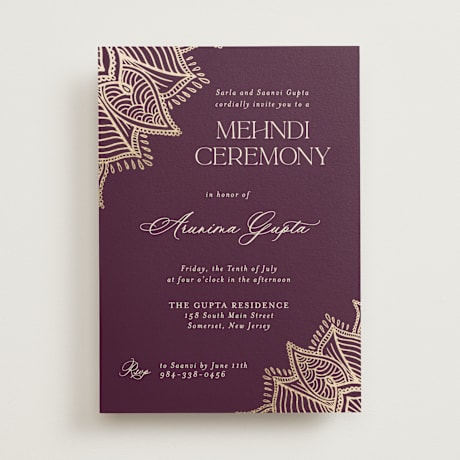 Foil-Pressed Mehndi Invitations