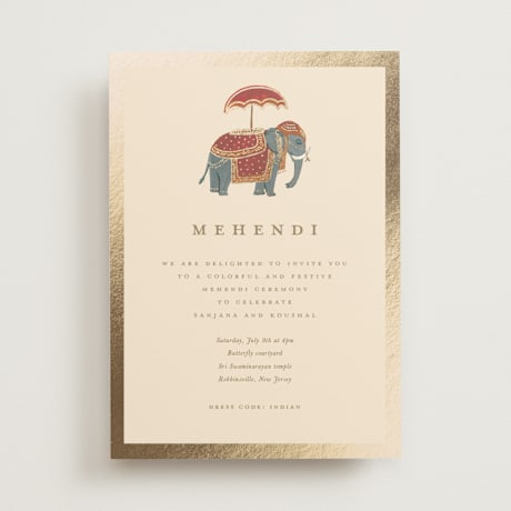Foil-Pressed Mehndi Invitations