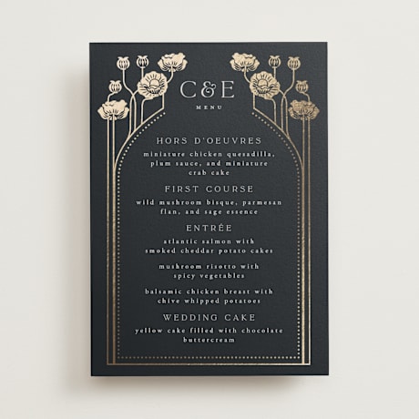 Foil-Pressed Menus