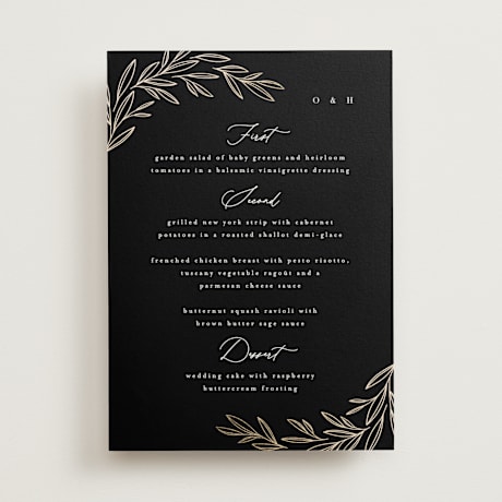 Foil-Pressed Menus