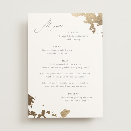 Foil-Pressed Menus