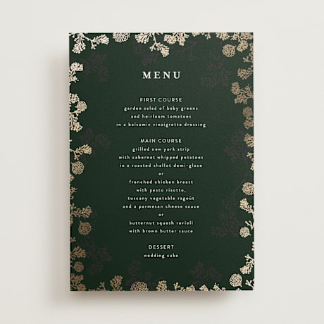 Foil-Pressed Menus