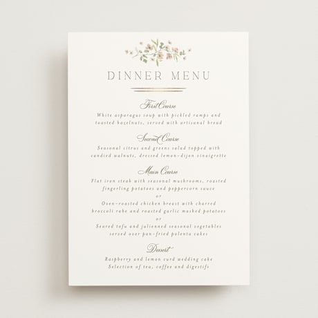 Foil-Pressed Menus