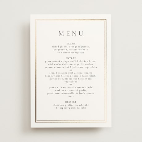 Foil-Pressed Menus