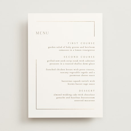 Foil-Pressed Menus
