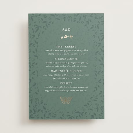 Foil-Pressed Menus