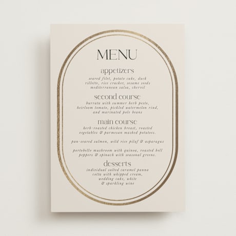 Foil-Pressed Menus