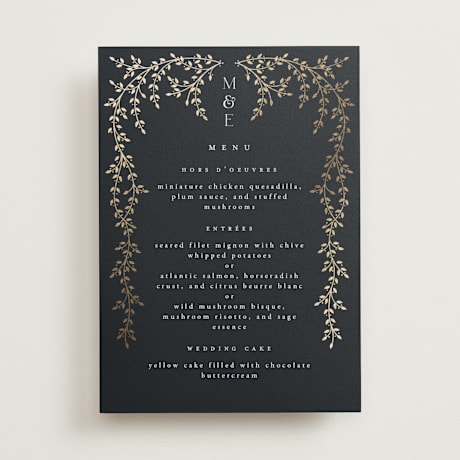 Foil-Pressed Menus