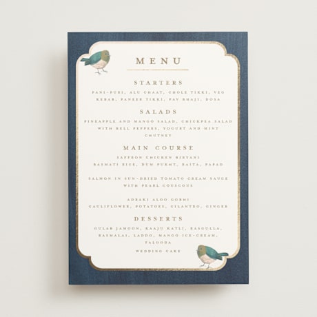 Foil-Pressed Menus