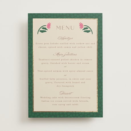 Foil-Pressed Menus