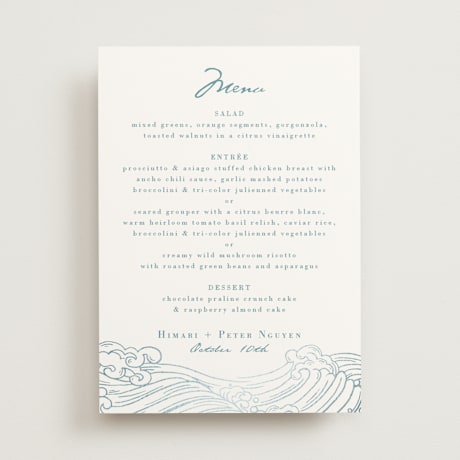 Foil-Pressed Menus