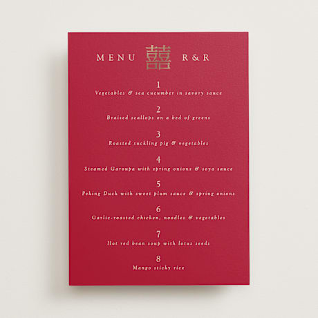 Foil-Pressed Menus