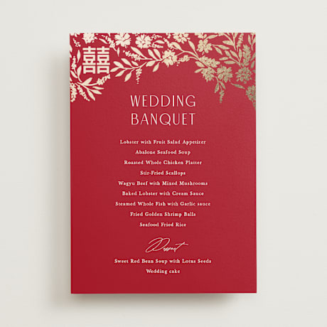 Foil-Pressed Menus