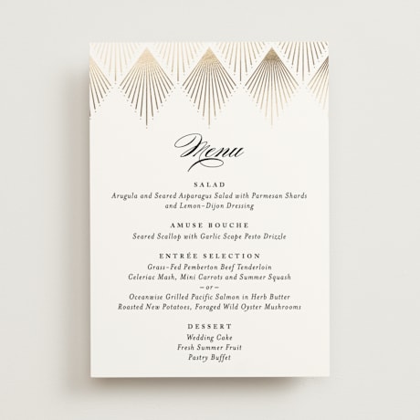 Foil-Pressed Menus