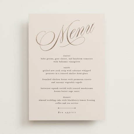 Foil-Pressed Menus