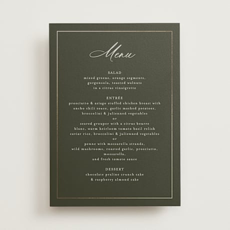 Foil-Pressed Menus