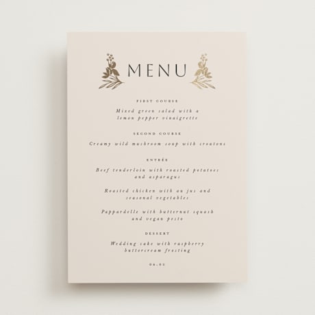 Foil-Pressed Menus
