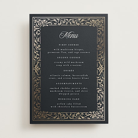 Foil-Pressed Menus