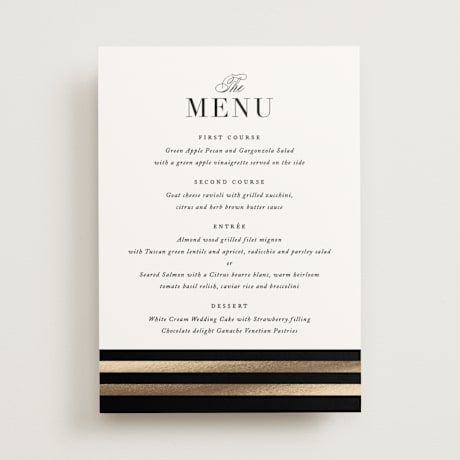 Foil-Pressed Menus
