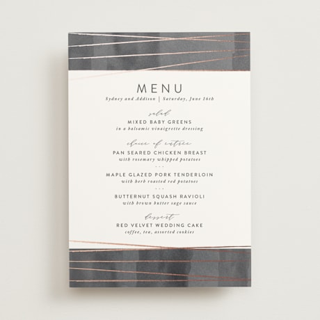 Foil-Pressed Menus