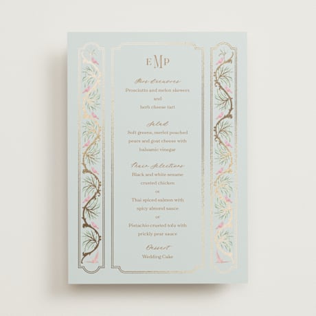 Foil-Pressed Menus