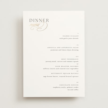 Foil-Pressed Menus