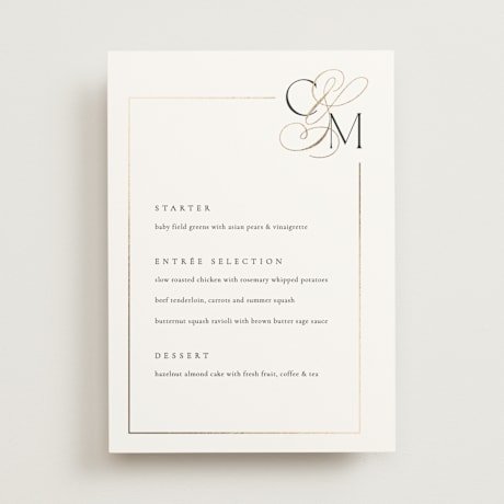 Foil-Pressed Menus