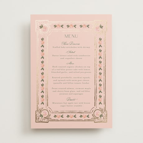 Foil-Pressed Menus