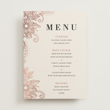 Foil-Pressed Menus