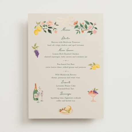 Foil-Pressed Menus