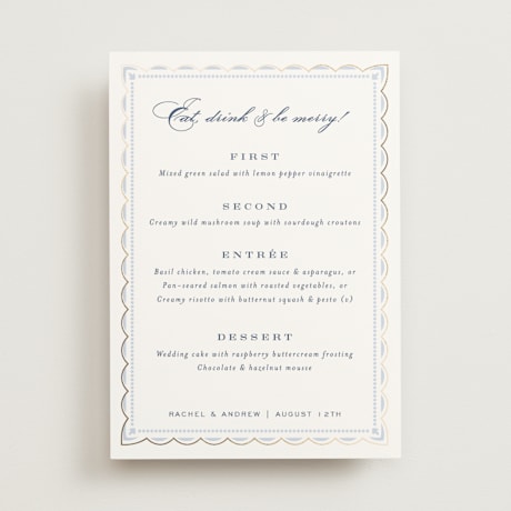 Foil-Pressed Menus