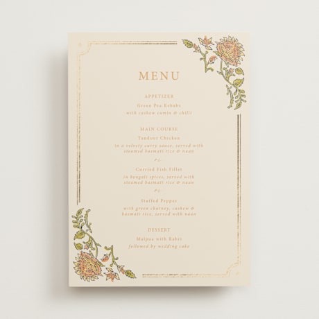 Foil-Pressed Menus