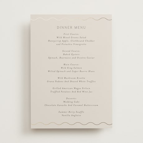 Foil-Pressed Menus