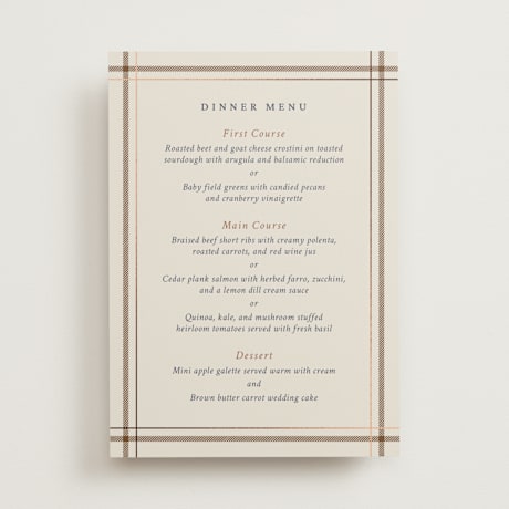 Foil-Pressed Menus