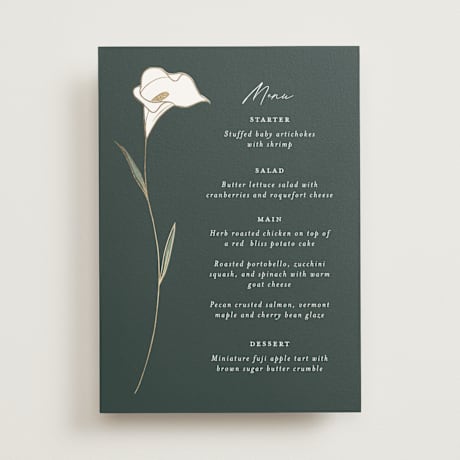 Foil-Pressed Menus