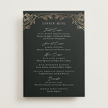 Foil-Pressed Menus