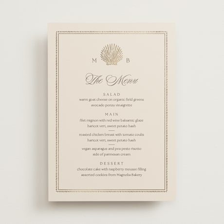 Foil-Pressed Menus