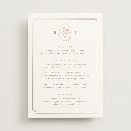 Foil-Pressed Menus