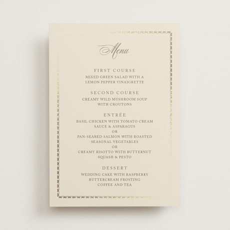 Foil-Pressed Menus