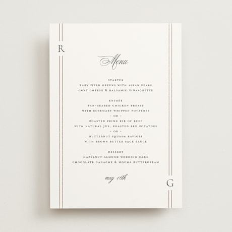 Foil-Pressed Menus