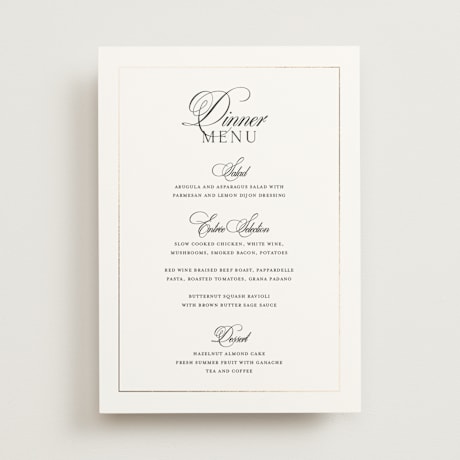 Foil-Pressed Menus