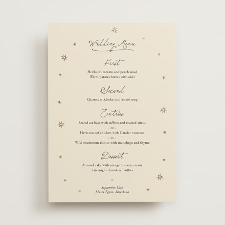 Foil-Pressed Menus