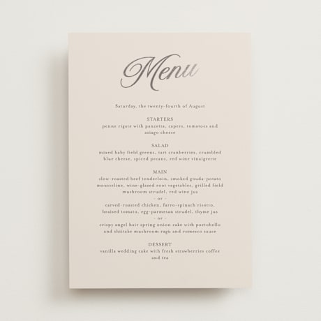 Foil-Pressed Menus